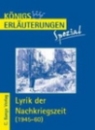 Lyrik der Nachkriegszeit. K�nigs Erl�uterung Spezial