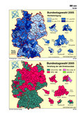 Schaubild: Bundestagswahl 2005. Wahlbeteiligung/Verteilung der Direktmandate Schaubilder & Illustrationen zum Politischen System Deutschlands