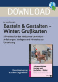 Basteln & Gestalten - Winter: Grußkarten Lehrer Arbeitsblätter Adventszeit / Weihnachten