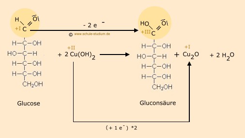 Nachweis einer Aldehydgruppe in Glucose mit Fehlingscher Lösung