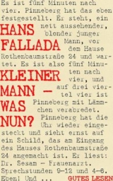 Kleiner Mann, was nun? Hans Fallada. Roman