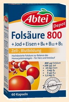 Folsäure 800 + Jod,Eisen,B6,B12+B1 Abtei Drogerieprodukte/ Nahrungsergänzungsmittel
