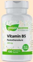 Vitamin B5 Pantothensäure greenleaves - Nahrungsergänzungsmittel