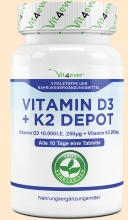 Vitamin D3 K2 Depot. Nahrungsergänzung Vit4ever - Nahrungsergänzungsmittel