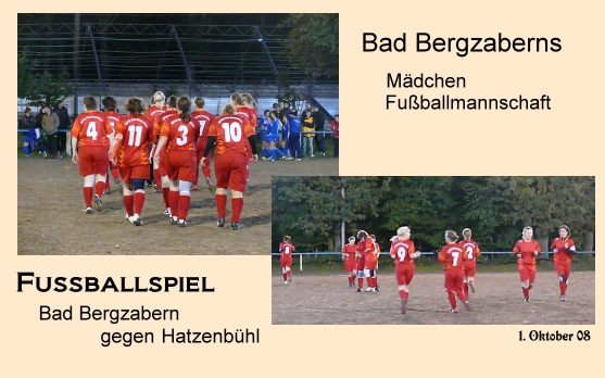 Mädchen Fußballmannschaft Bad Bergzabern gegen Hatzenbühl