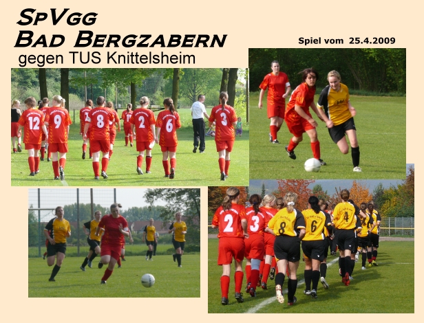 Mädchen Fußballmannschaft Bad Bergzabern gegen TUS Knittelsheim