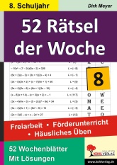 Mathe Kopiervorlagen mit Lösungen - Mathe Rtsel der Woche 8. Klasse