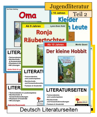 Deutsch Literaturseiten- Kopiervorlagen zu Jugendliteratur