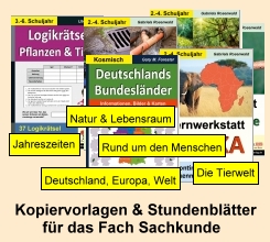 Kopiervorlagen & Stundenblätter für den Sachkundeunterricht in Grundschulen