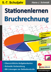 Mathe Kopiervorlagen mit Lösungen - Stationenlernen Bruchrechnen