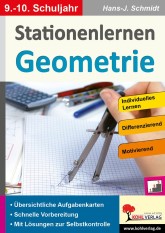 Mathe Kopiervorlagen mit Lösungen - Stationenlernen Geometrie 9./10. Schuljahr