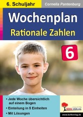 Mathe Kopiervorlagen mit Lösungen - Wochenplan Rationale Zahlen / Klasse 6