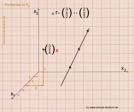 Analytische Geometrie und lineare Algebra: Punktprobe einer Geraden