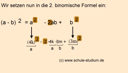 Anwendung der binomischen Formel