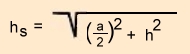 Pyramide. Berechnung von hs