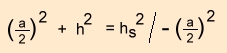 Pyramide. Berechnung von hs