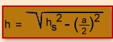 Pyramide. Berechnung von hs