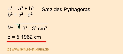 Satz des Pythaogoras- Beispielaufgabe