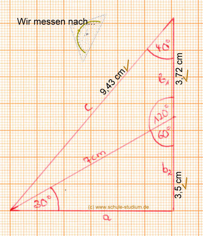 Sinussatz, Berechnungen am Dreieck