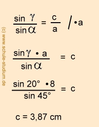 Übungen zum Sinussatz
