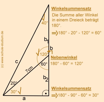 Sinussatz, Berechnungen am Dreieck