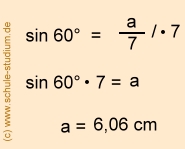 Berechnungen am Dreieck mit Hilfe des Sinus