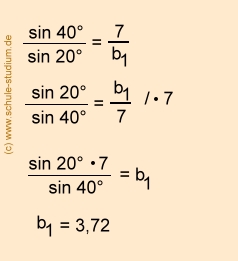 Sinussatz, Berechnungen am Dreieck