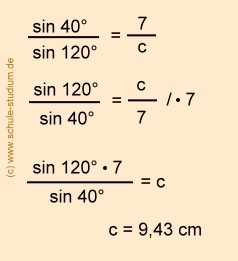 Sinussatz, Berechnungen am Dreieck