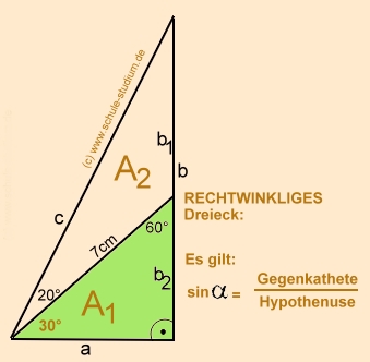Sinussatz, Berechnungen am Dreieck