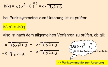 Symmetrie bei ganzrationalen Funktionen