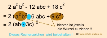 Terme vereinfachen. Ausklammern, dann binomische Formel anwenden !!