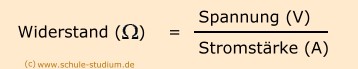 Der elektrische Widerstand. Das ohmsche Gesetz