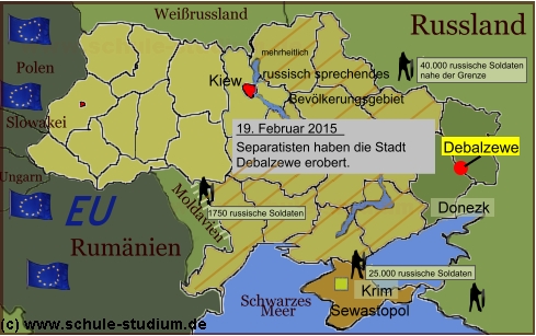 Ukraine. russisch sprechendes Bevölkerungsgebiet und Grenzverlauf