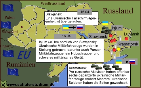Aufstand in der Ostukraine Ostukraine. Militäreinsatz zur Befreiung besetzter Gebäude