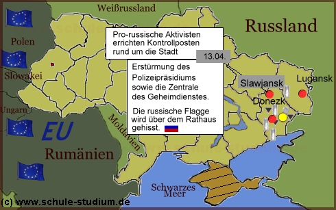 Unruhen in der Ostukraine Ukraine. Unruhen in Slawjansk