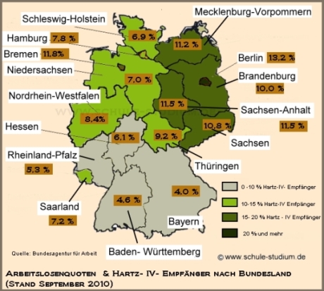 Hartz  IV Empfänger nach Bundesland