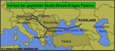 Erdgasversorgung Europa. Bau der geplanten South-Stream-Erdgas-Pipeline