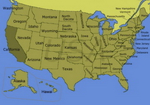 Bundesstaaten der USA (Übersichtskarte)