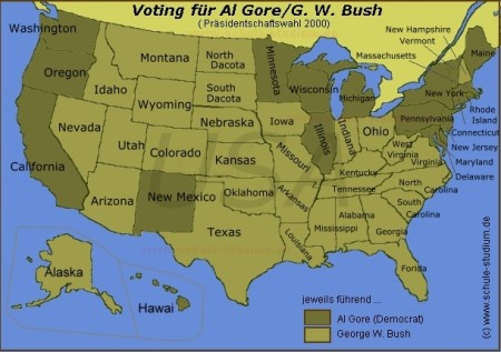 Präsidentschaftswahlen 2000, USA Präsidentenwahl in den USA