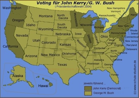 Präsidentschaftswahlen 2004, USA Präsidentenwahl in den USA