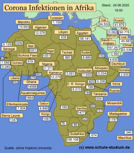 Corona Infektionen in Afrika