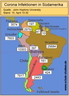 Corona Epidemie Südamerika. Aktuelle Zahlen