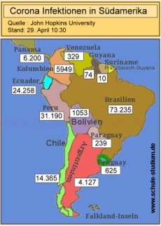 Corona Epidemie Südamerika. Aktuelle Zahlen