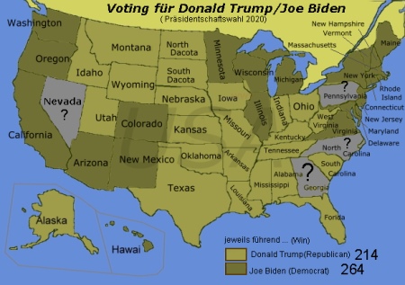 US Präsidentschaftswahl 2020. Vorläufiges Ergebnis 5.11