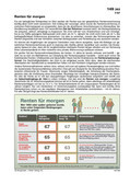 Renten für morgen Schaubilder, Diagramme und Illustrationen. Themen Renten, Rentenversicherung, Rentensystem