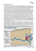 Das Rentenniveau Schaubilder, Diagramme und Illustrationen. Themen Renten, Rentenversicherung, Rentensystem